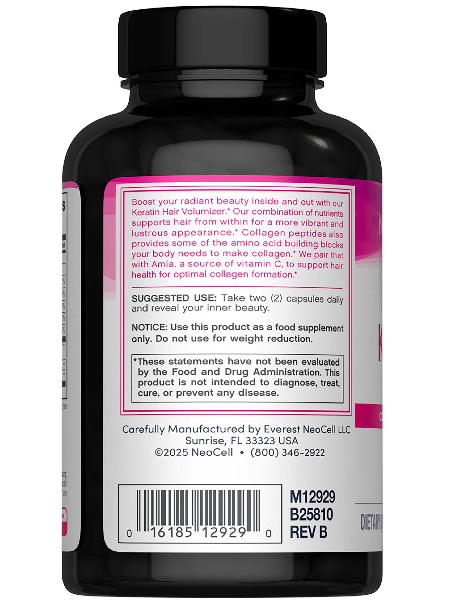 NeoCell Keratin Hair Volumizer with Collagen, Amla Extract & Vitamin C | Hair & Skin Supplement | 60 Count