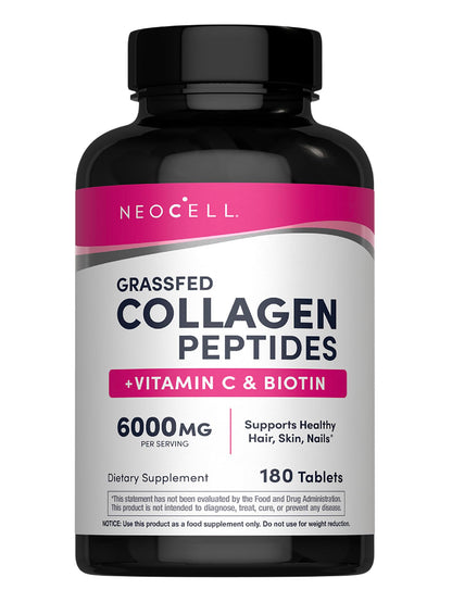 NeoCell Super Collagen with Vitamin C & Biotin – Skin, Hair & Nails Supplement, 180 Count