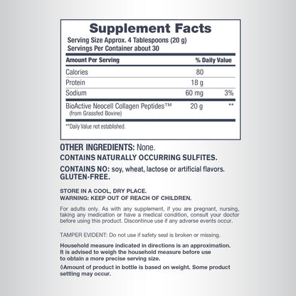 NeoCell Super Collagen Peptides - Unflavored Powder (21.2 oz, 1 Canister)