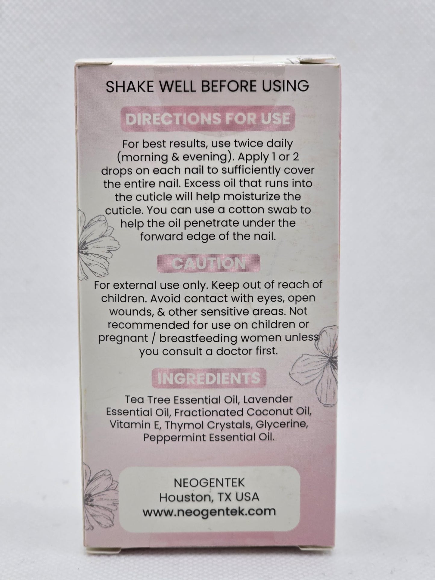 Neogentek Essential Oil Fight Nail Fungus – USA Made, 14ml, Nail Renewal & Strength