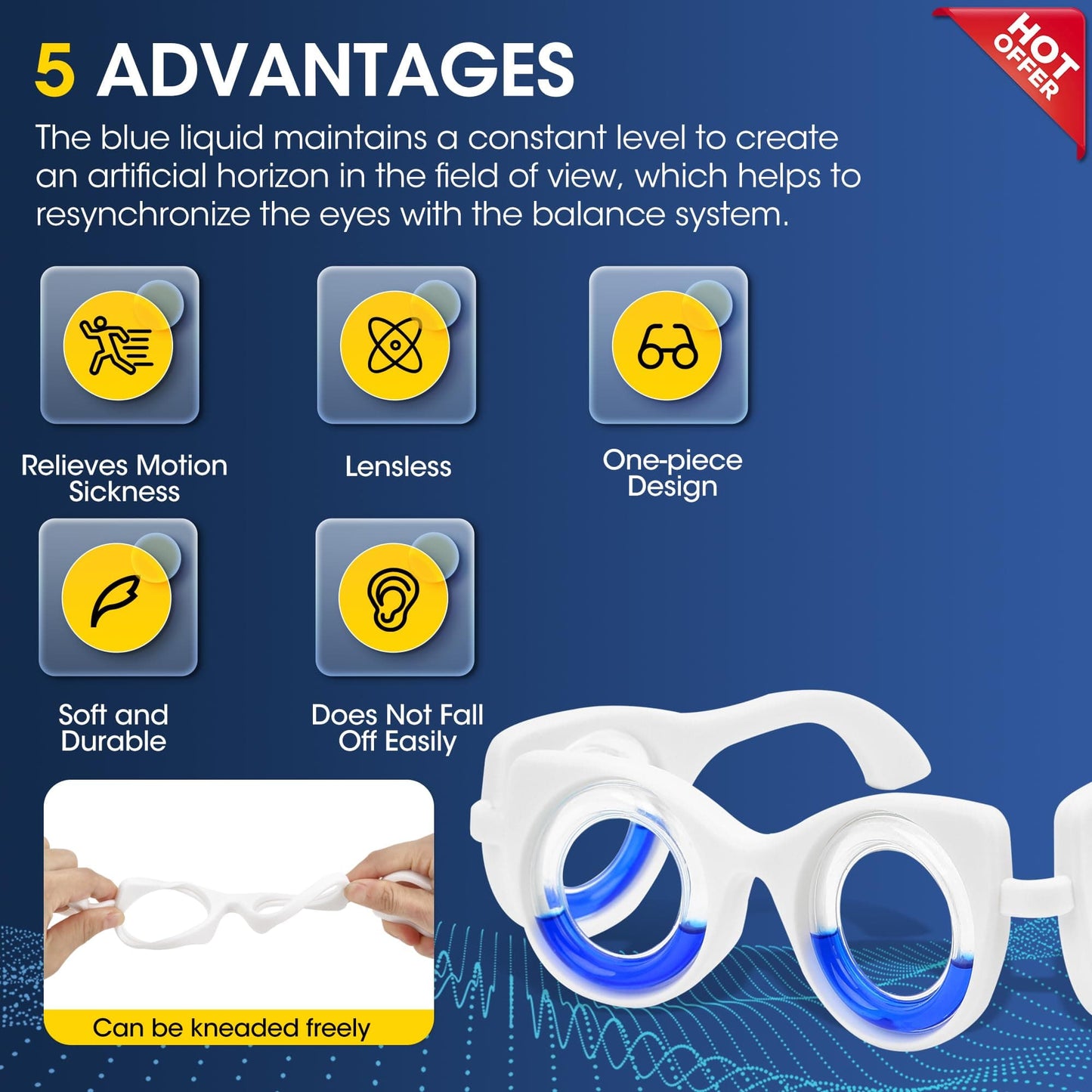 NEOISM Motion Sickness Glasses – Portable, Stabilizing Travel Glasses for Cars, Planes & Boats