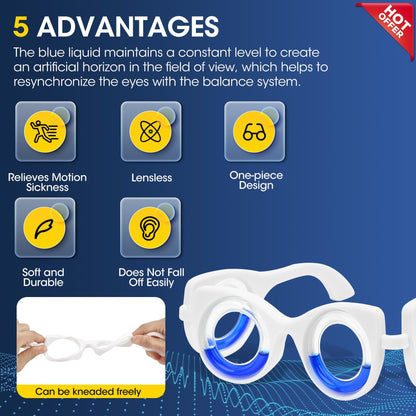 NEOISM Motion Sickness Glasses – Portable, Stabilizing Travel Glasses for Cars, Planes & Boats