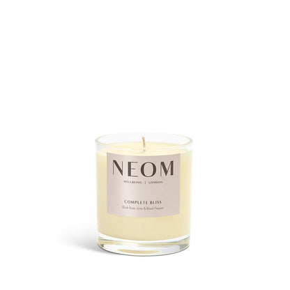 NEOM Complete Bliss Candle – 1 Wick | Blush Rose, Lime & Black Pepper | Scent to De-Stress