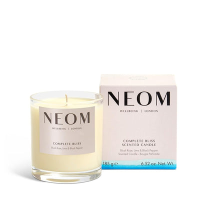 NEOM Complete Bliss Candle – 1 Wick | Blush Rose, Lime & Black Pepper | Scent to De-Stress