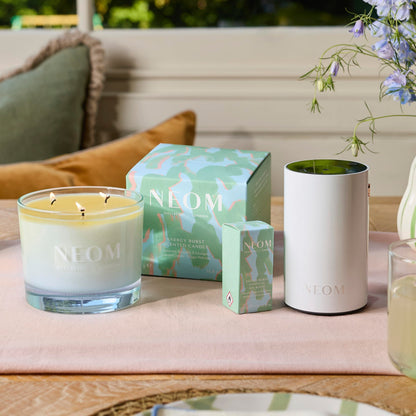 NEOM Energy Burst Candle 420g – 3 Wick, Spearmint Rosemary & Eucalyptus | Hand Finished