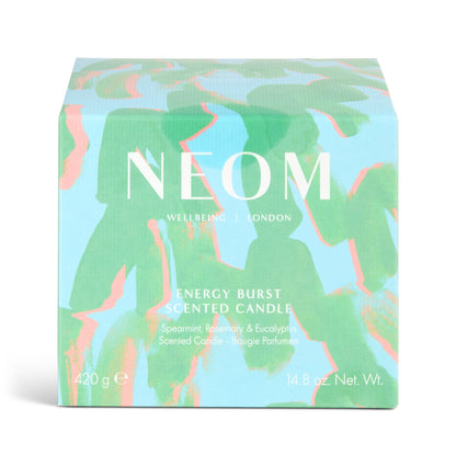 NEOM Energy Burst Candle 420g – 3 Wick, Spearmint Rosemary & Eucalyptus | Hand Finished