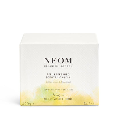 NEOM Feel Refreshed 3 Wick Candle - Lemon & Basil | Essential Oil Aromatherapy