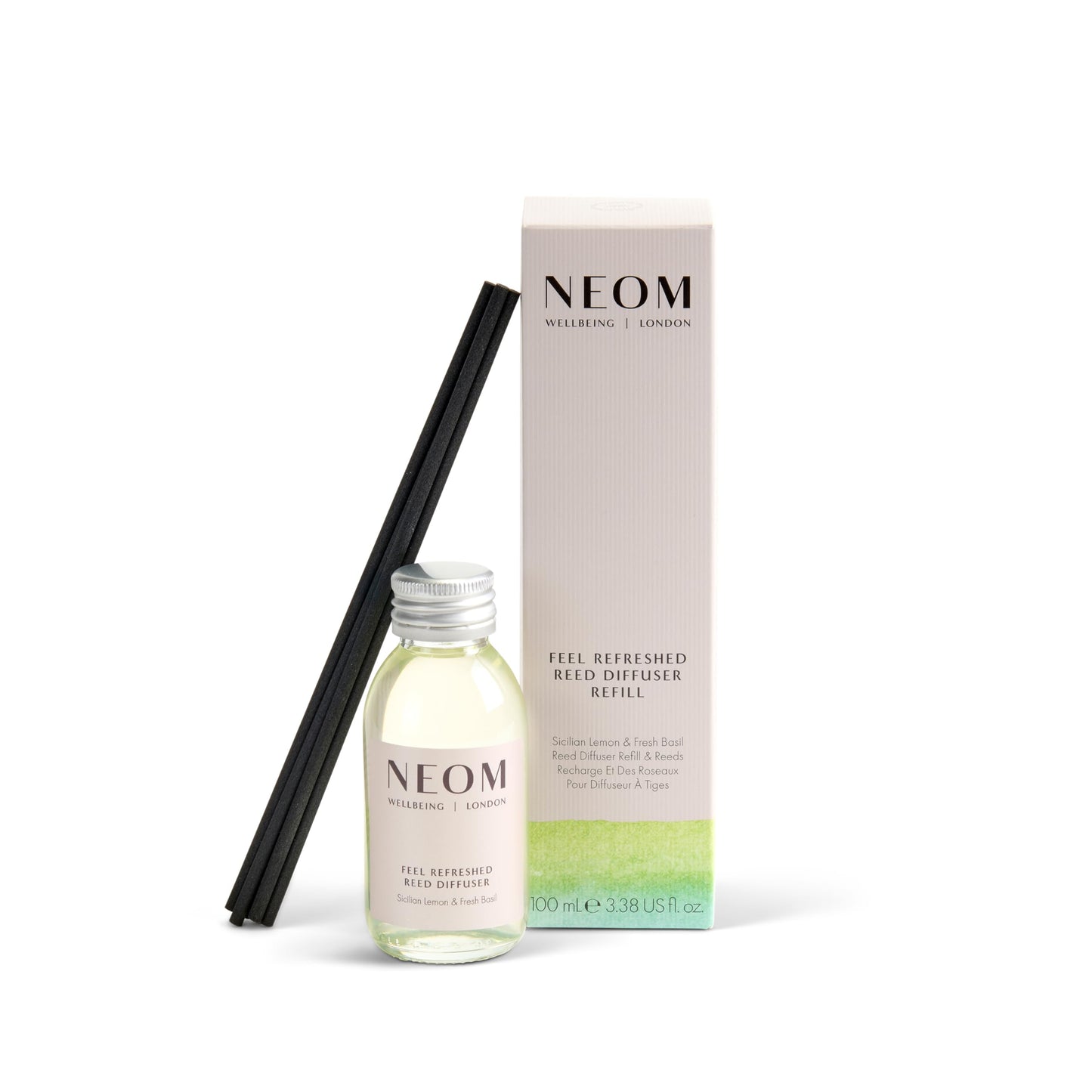 NEOM Feel Refreshed Reed Diffuser Refill 100ml – Sicilian Lemon & Basil