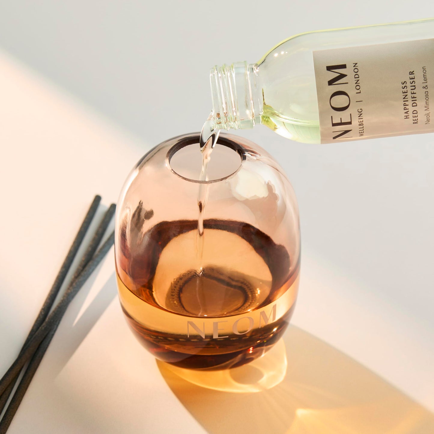 NEOM Happiness Reed Diffuser Refill 100ml – Neroli, Mimosa & Lemon | 12 Weeks | 100% Natural
