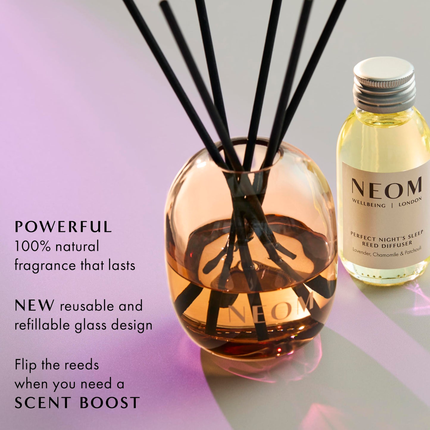 NEOM Perfect Night's Sleep Reed Diffuser 100ml – Lavender, Chamomile & Patchouli | 100% Natural Fragrances