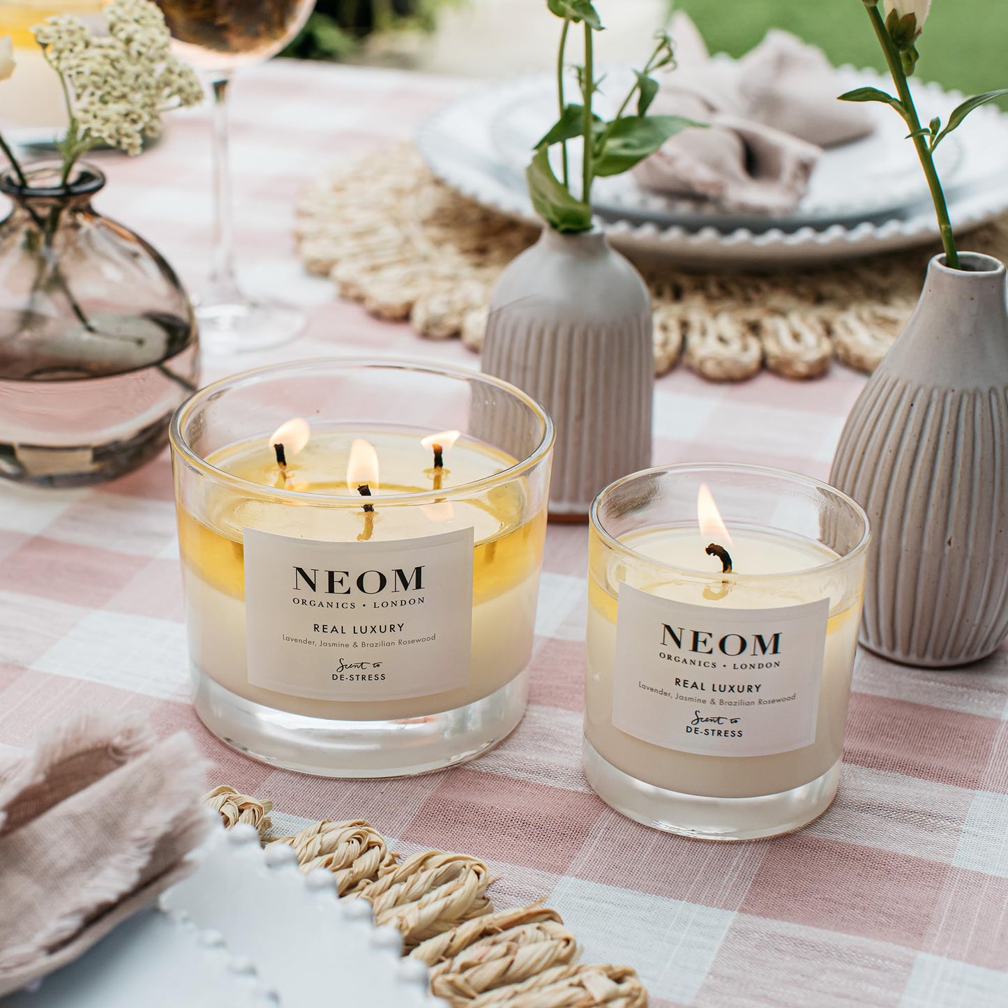 NEOM Real Luxury 1 Wick Candle – Lavender & Rosewood | Scent to De-Stress
