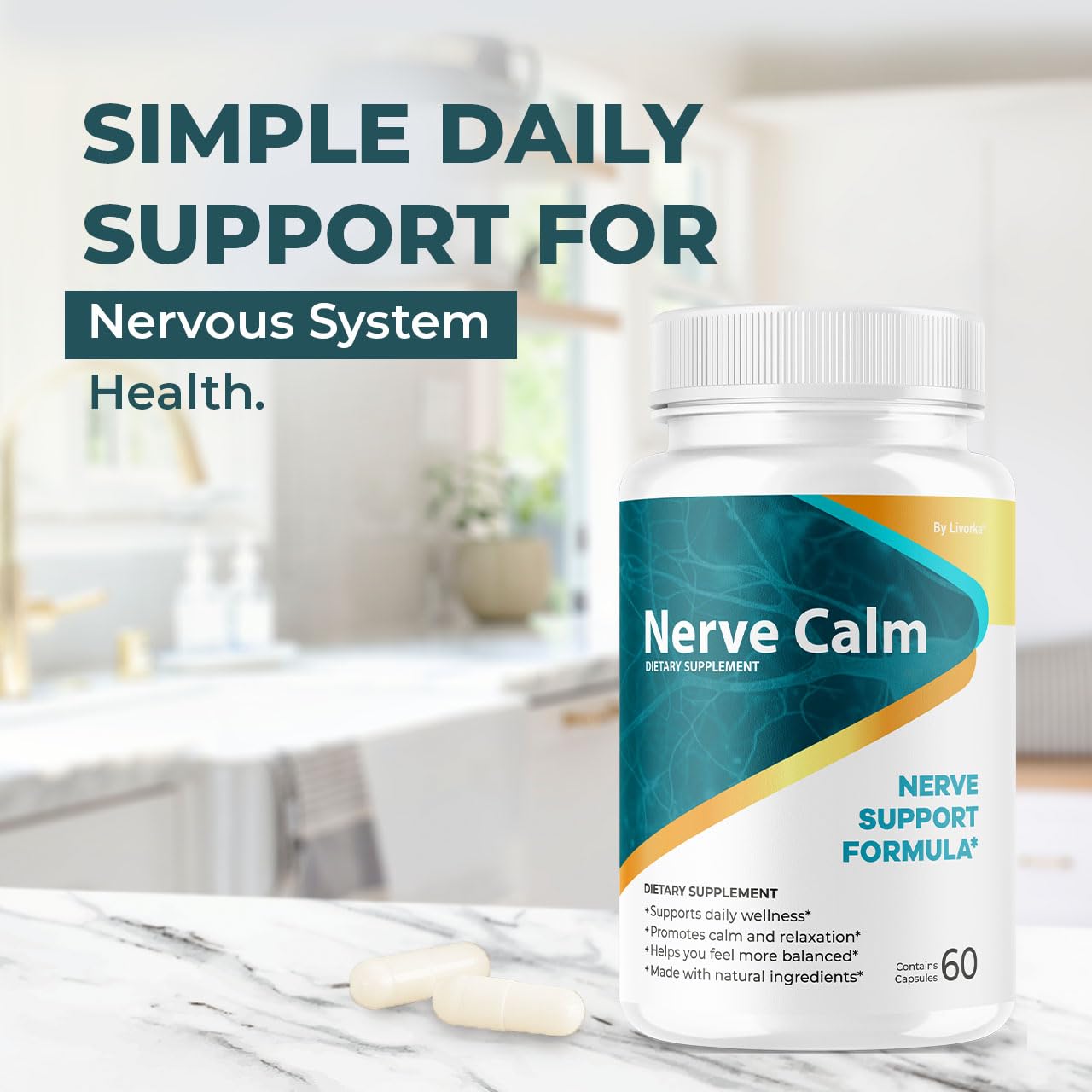 (2 Pack) Nerve Calm Capsules – Official NerveCalm Premium Formula, 60 Capsules