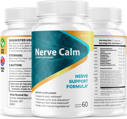 (3 Pack) Nerve Calm Capsules – Official NerveCalm Premium Formula, 90 Capsules