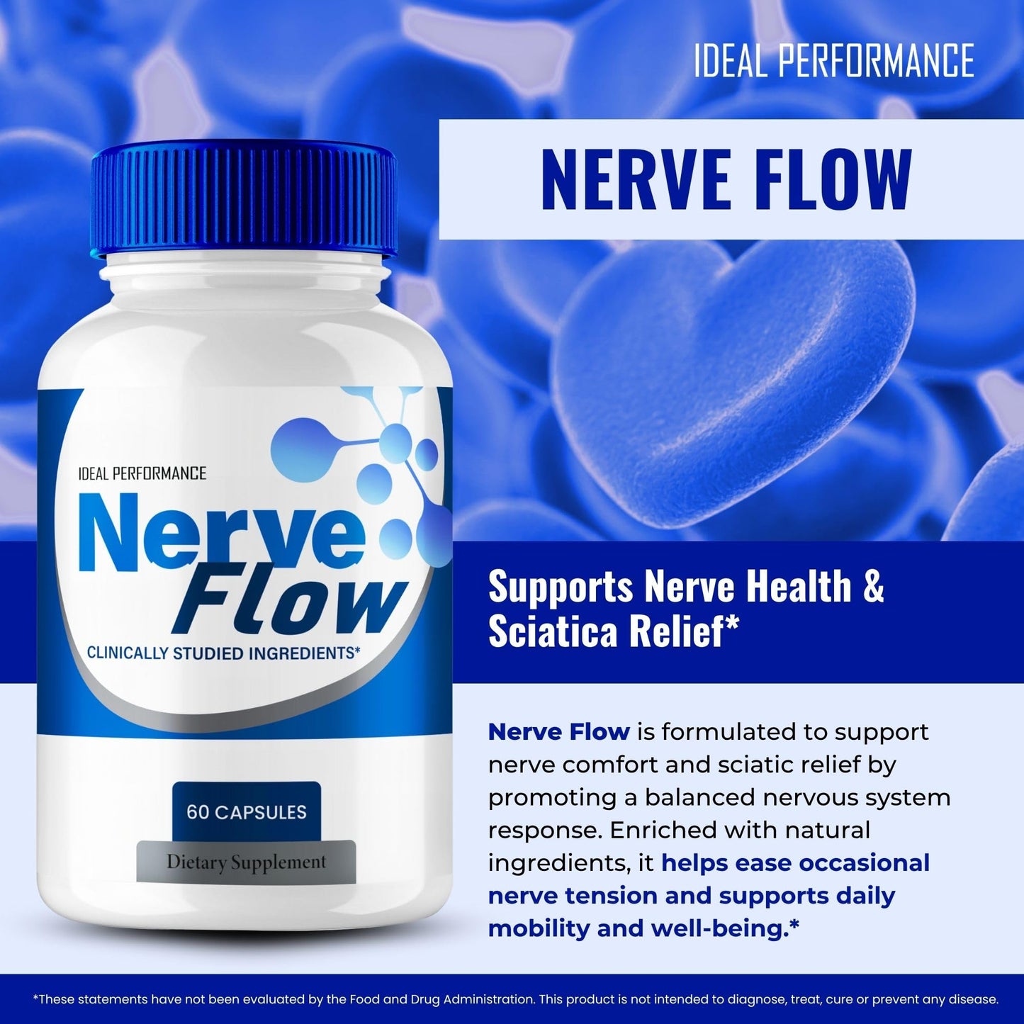 Nerve Flow for Neuropathy Capsules – Extra Strength Nerve Health Pills (2 Pack)