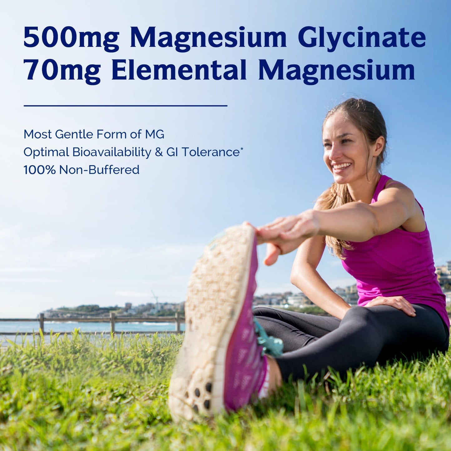 Innate Vitality Magnesium Glycinate 500mg | 70mg Elemental Magnesium per Capsule | High Absorption, Non-GMO & Gluten-Free | 60 Vegan Capsules