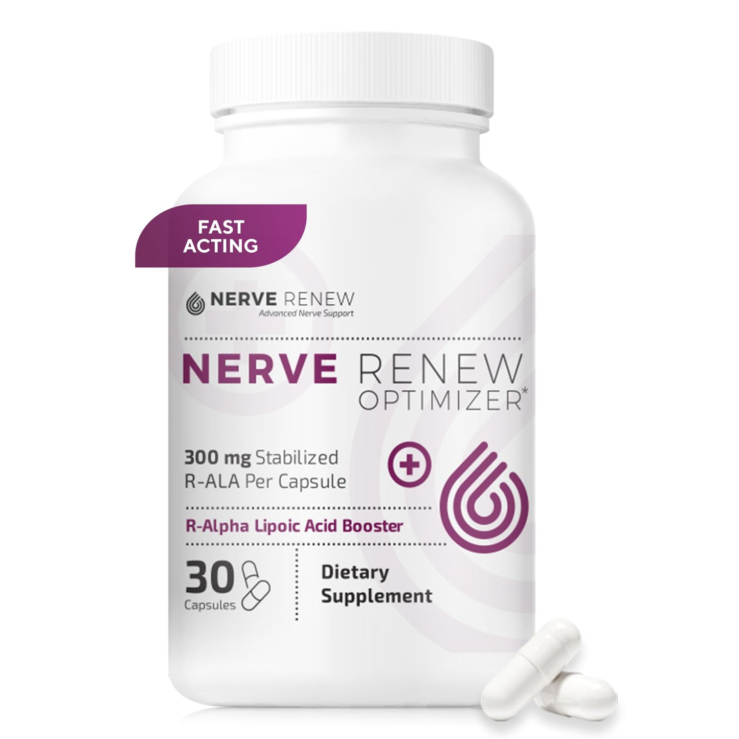 NERVE RENEW Optimizer | 30 Capsules | 300 mg Stabilized R-Alpha Lipoic Acid