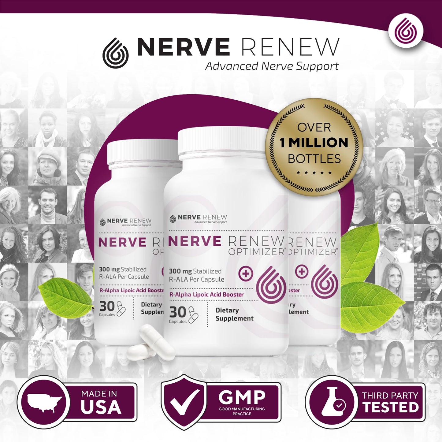 NERVE RENEW Optimizer | 30 Capsules | 300 mg Stabilized R-Alpha Lipoic Acid