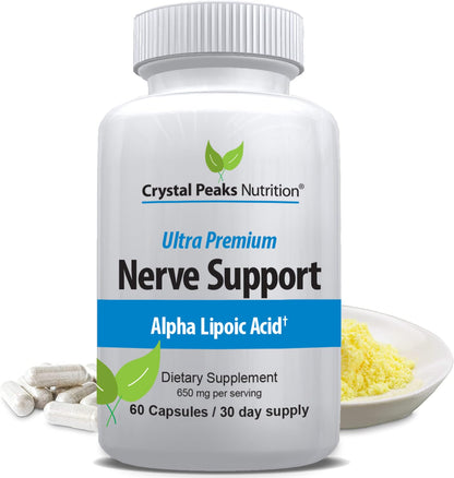 Nerve Support Supplement - 650mg ALA Alpha Lipoic Acid | Non-GMO Veggie Capsules