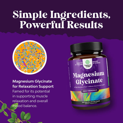 High Absorption Magnesium Glycinate 500mg Capsules | Sleep, Nerve & Muscle Support