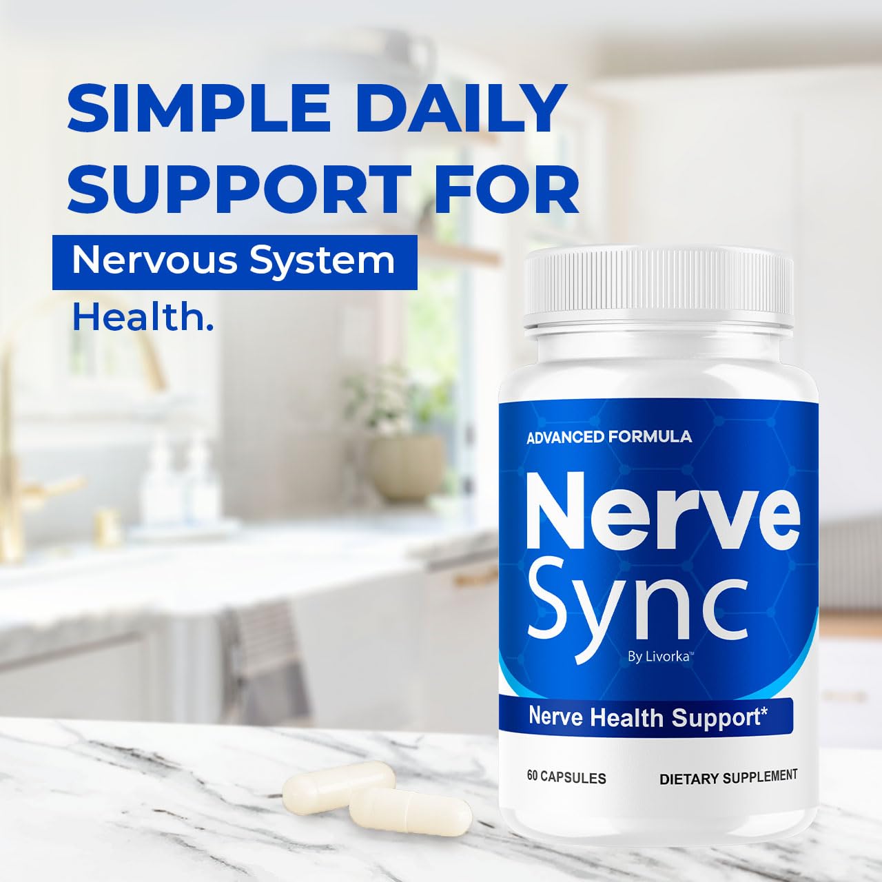Nerve Sync Capsules | Official NerveSync Advanced Nerve Health Supplement - Maximum Strenght, 60 Capsules