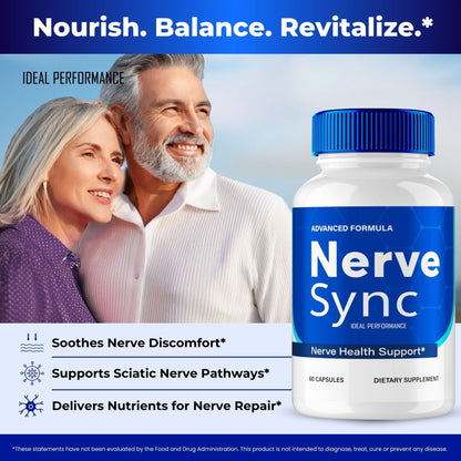 Nerve Sync Capsules – Official Nerve Sync Advanced Nerve Health Supplement Pills, Maximum Strength (3 Pack)