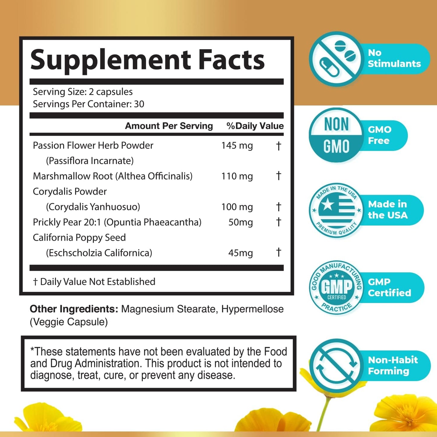 NerveCalm – Natural Calm Supplement | Vegan, Non-GMO, Made in USA