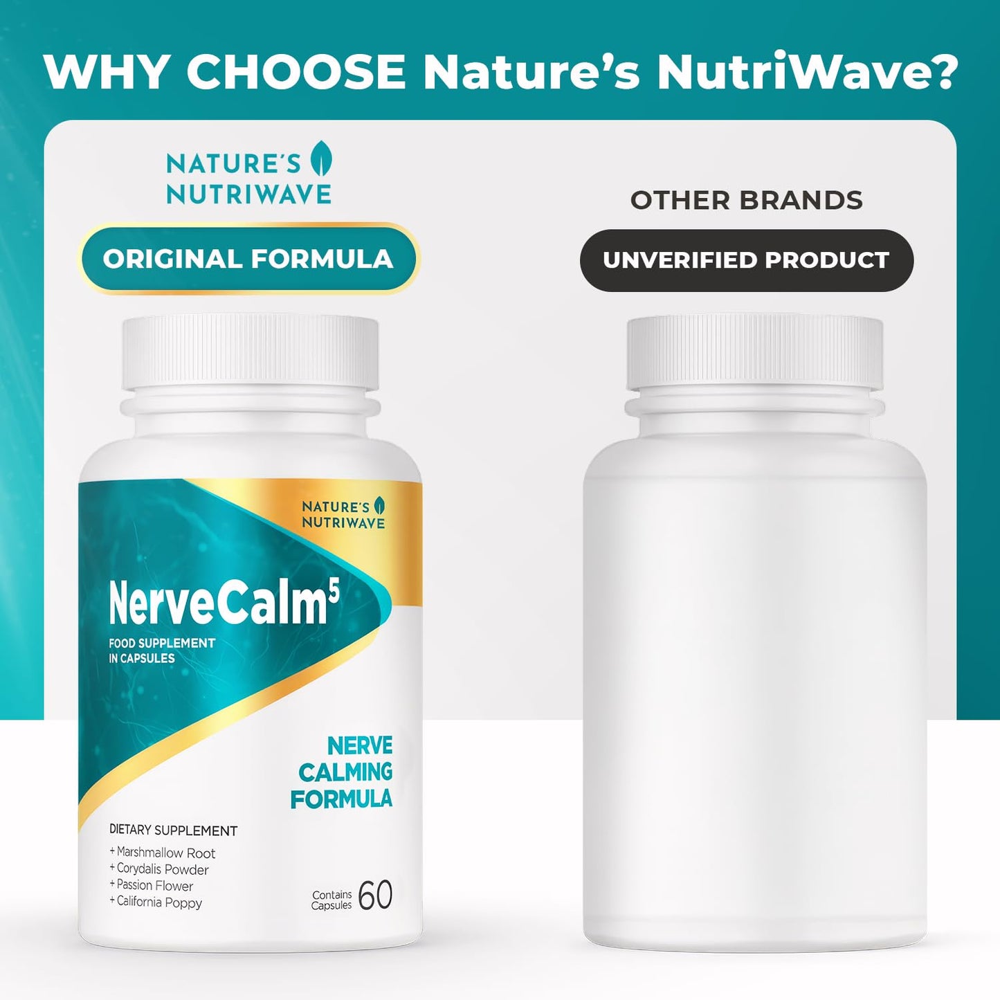 NerveCalm – Natural Calm Supplement | Vegan, Non-GMO, Made in USA