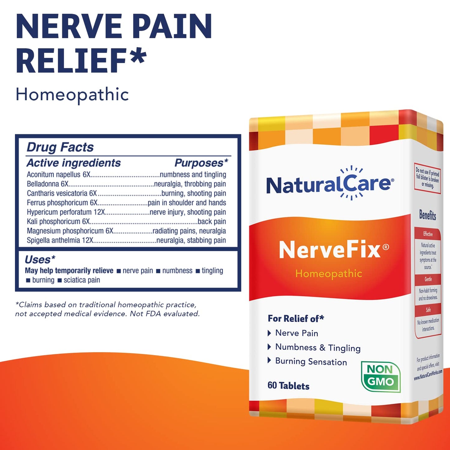 NerveFix Natural Care 60 Tabs – Natural Nerve Pain Relief