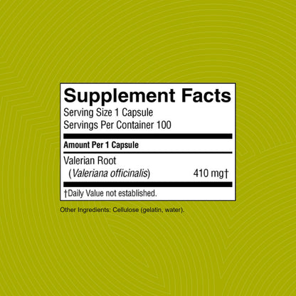 Nature's Sunshine Valerian Root 100 Capsules | Relaxation & Sleep Support