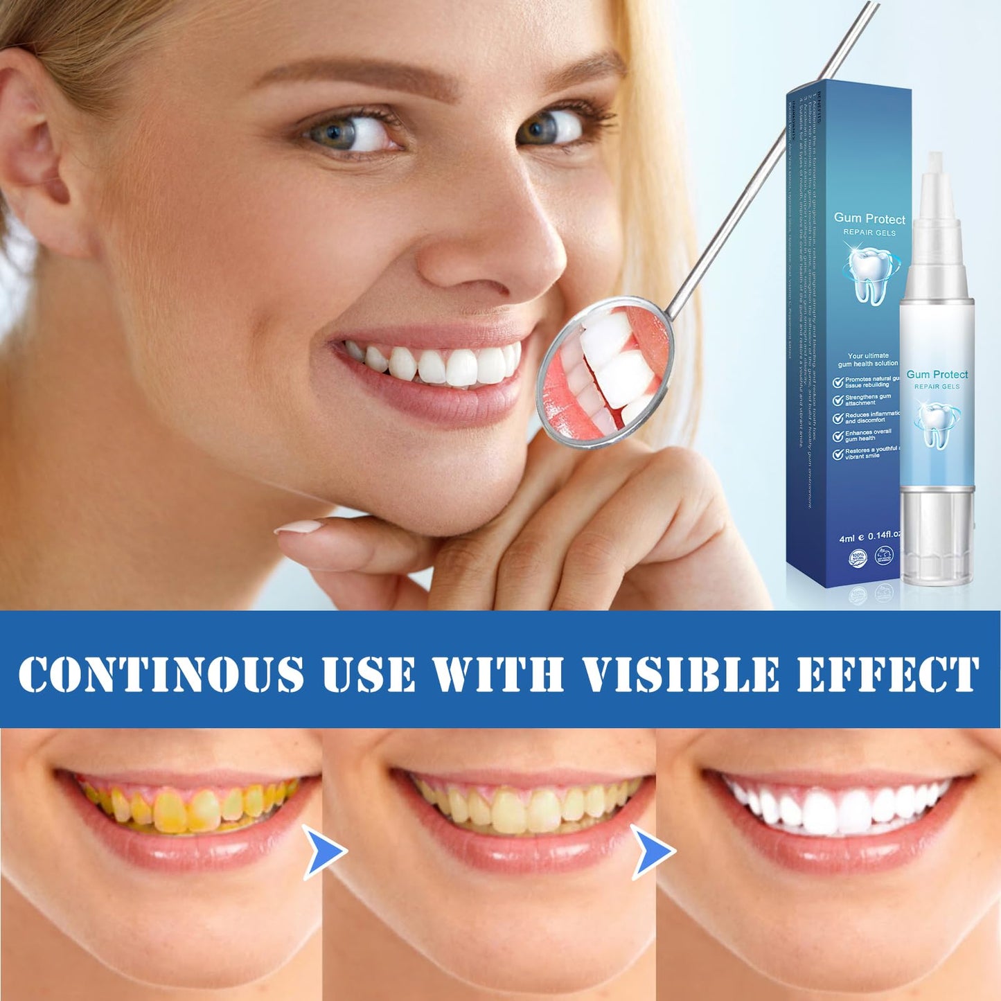 Neslemy Gum Shield Therapy Gel – Gum Therapy Gel, Teeth Whitening Essence Pen (Pack of 3)