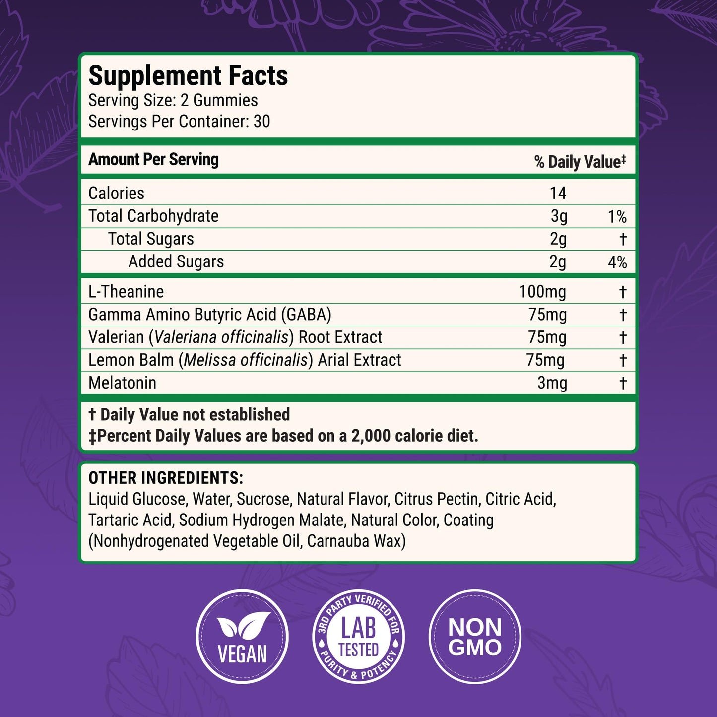 Nested Naturals Luna Sleep Gummies – Melatonin 3mg, L-Theanine, Valerian, GABA (60 Vegan Gummies)