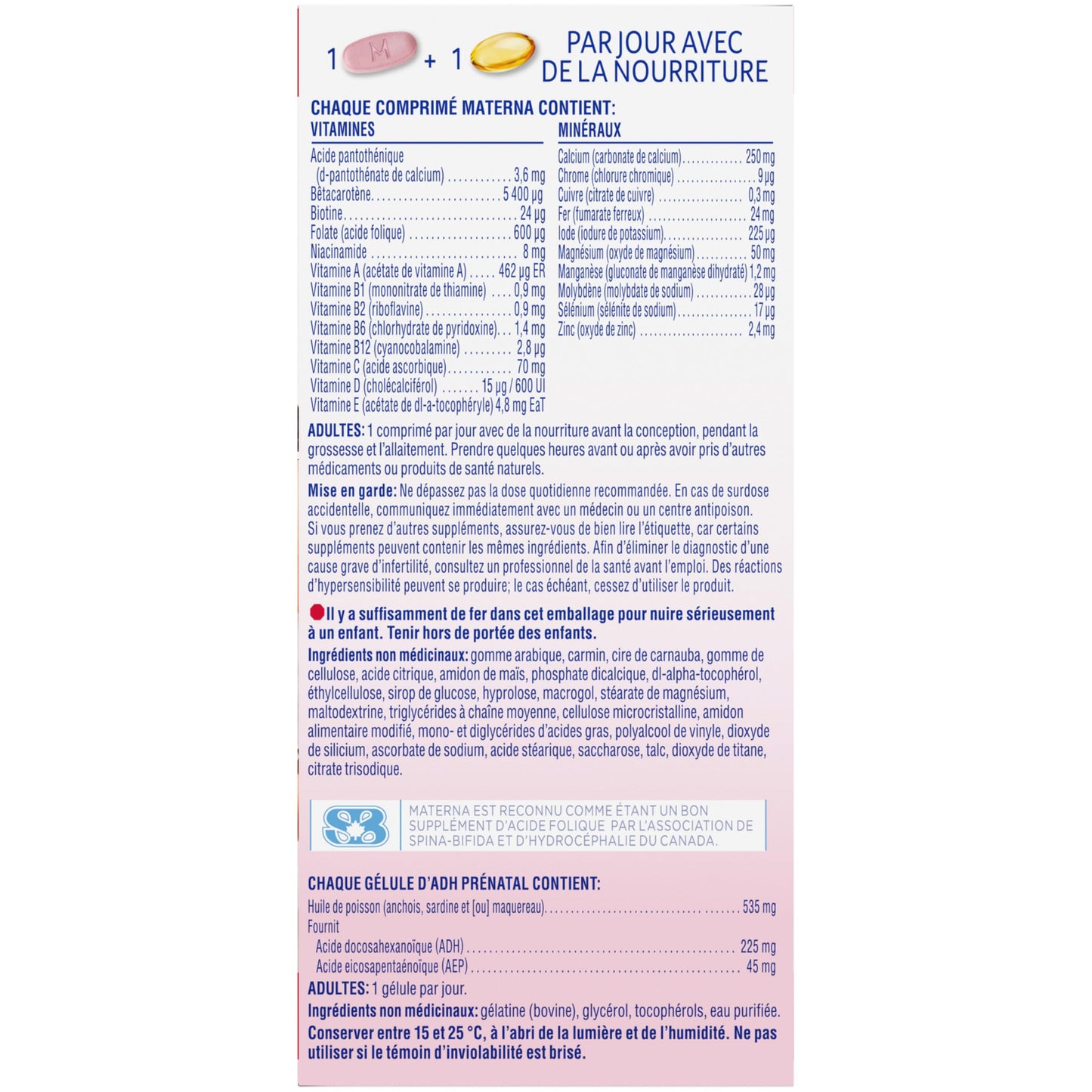 NESTLÉ Materna Prenatal Multivitamin with DHA Supplement | Folic Acid | 60 Tablets + 60 DHA Soft Gels