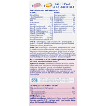 NESTLÉ Materna Prenatal Multivitamin with DHA Supplement | Folic Acid | 60 Tablets + 60 DHA Soft Gels