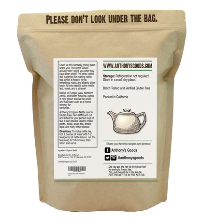 Anthony's Organic Nettle Leaf 1lb - Gluten Free, Non-GMO, Keto