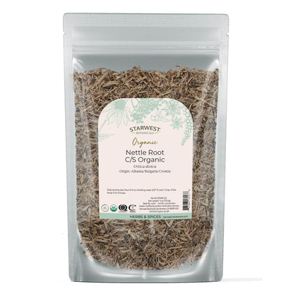 Starwest Botanicals Nettle Root Organic - Dried Stinging Nettle Root, 4 oz Kosher Non-GMO