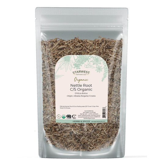 Starwest Botanicals Nettle Root Organic - Dried Stinging Nettle Root, 4 oz Kosher Non-GMO BritishVita | Premium UK Vitamins & Wellness Supplements