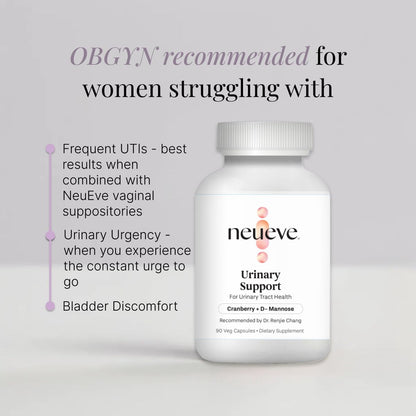 NeuEve Urinary Support Cranberry and D Mannose Supplements for Urinary Health Defense, All-Natural Ingredients | 90 Vegan Capsules