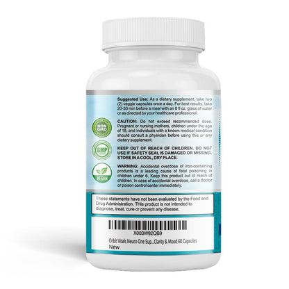 Neuro Brain Support Supplement for Memory | Focus, Clarity & Mental Speed - 60 Capsules