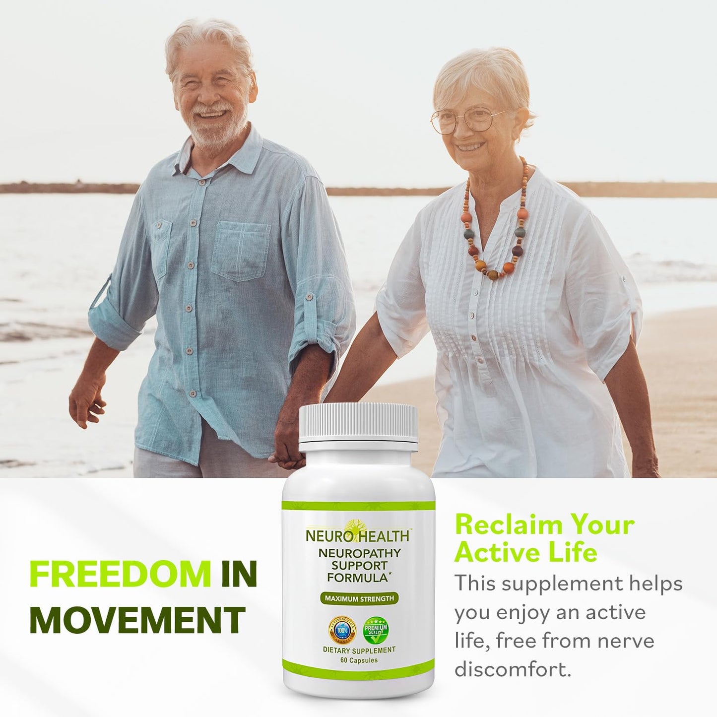Neuro Health Nerve Support Formula for Neuropathy - Your Nerve Savior Supplement with B Vitamins and Alpha Lipoic Acid - Rapid Absorption for Nerve Discomfort Relief - 60 Capsules
