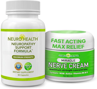 Neuro Health Nerve Support Formula & Miracle Nerve Cream — Neuropathy Combo Pack