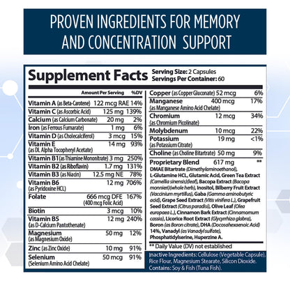 Neuro Plus Brain & Focus Formula – Nootropic Brain Booster (120 Caps)