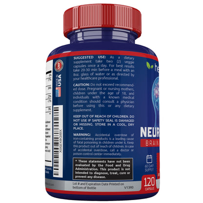 Neuro Plus Brain & Focus Formula – Nootropic Brain Booster (120 Caps)