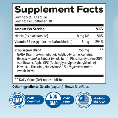 Neuro Sharp: Natural Brain Support with Bacopa, Ginkgo & Huperzine-A