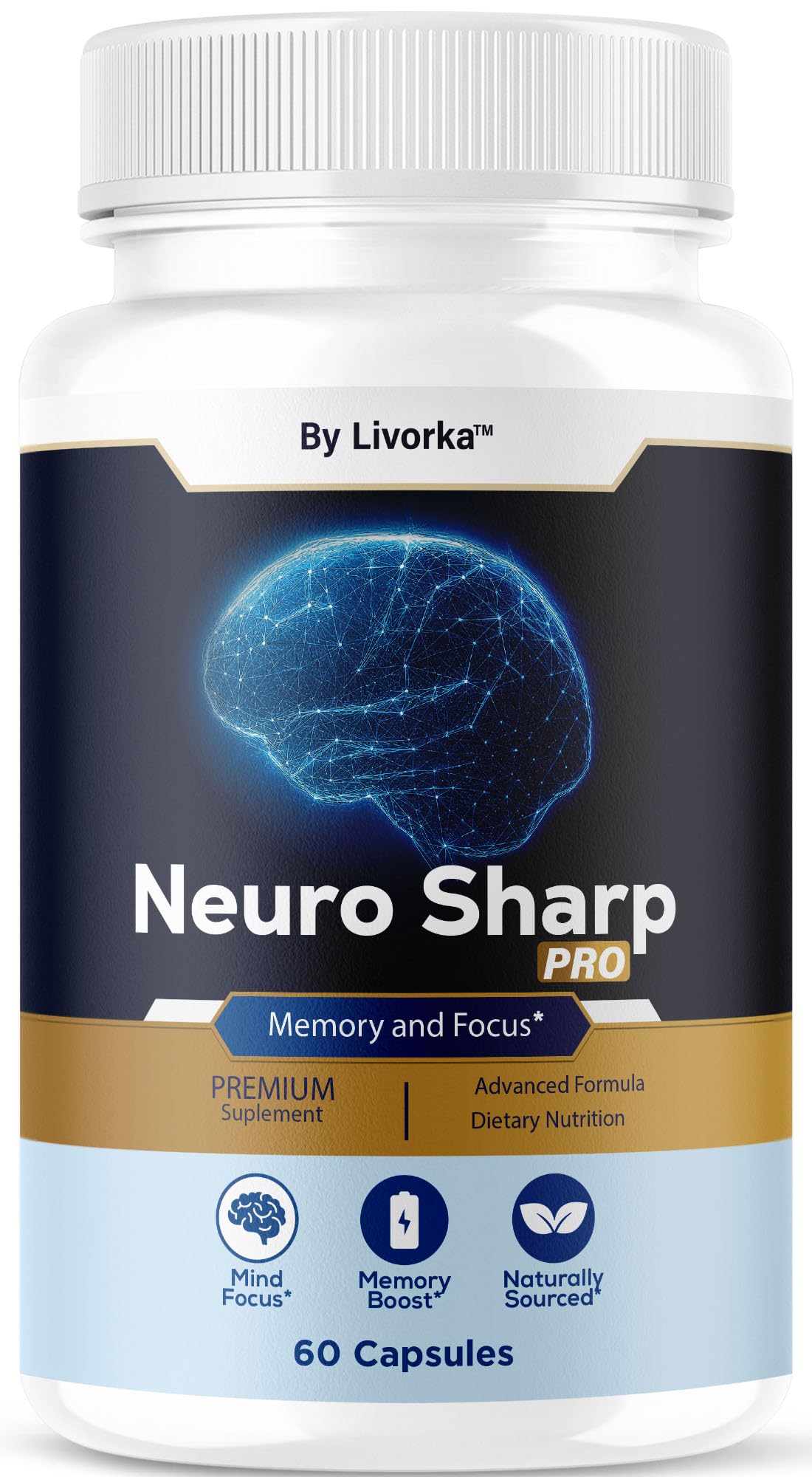 Neuro Sharp Pro - Natural Brain Supplement for Memory & Focus | 60 Capsules
