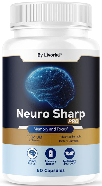 Neuro Sharp Pro - Natural Brain Supplement for Memory & Focus | 60 Capsules