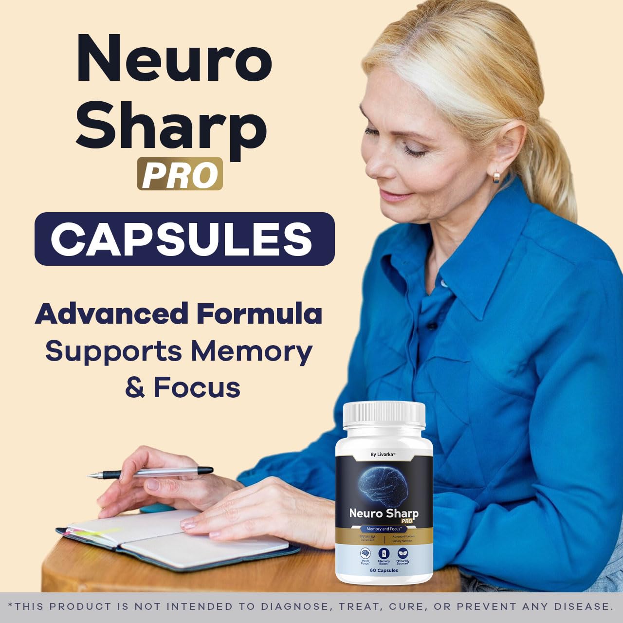 Neuro Sharp Pro - Natural Brain Supplement for Memory & Focus | 60 Capsules