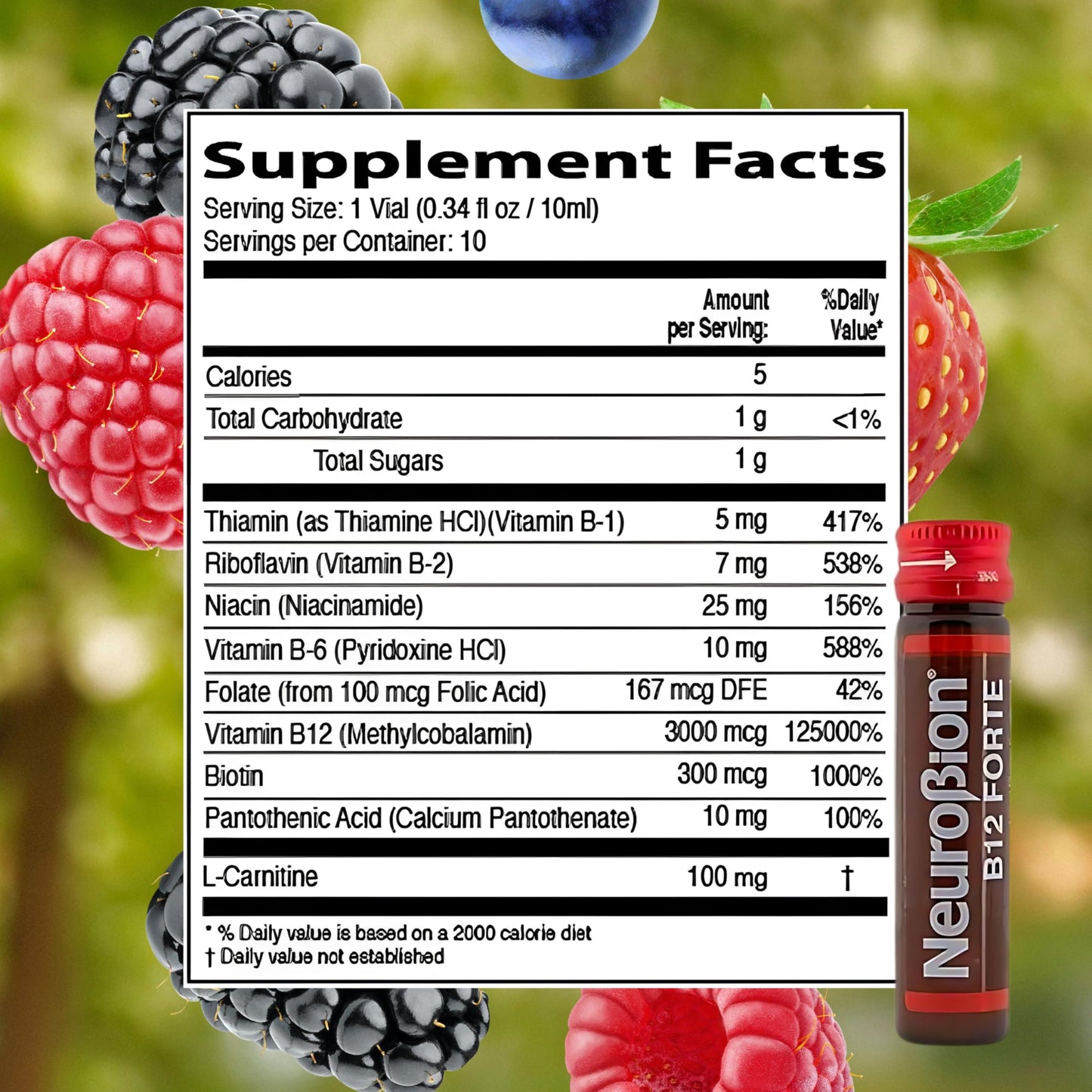 Neurobion B12 Forte 10 Vials x 10 ml – Liquid B Complex Vitamins | Packaging May Vary