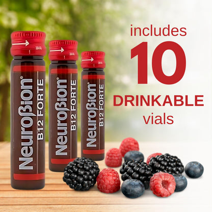 Neurobion B12 Forte 10 Vials x 10 ml – Liquid B Complex Vitamins | Packaging May Vary