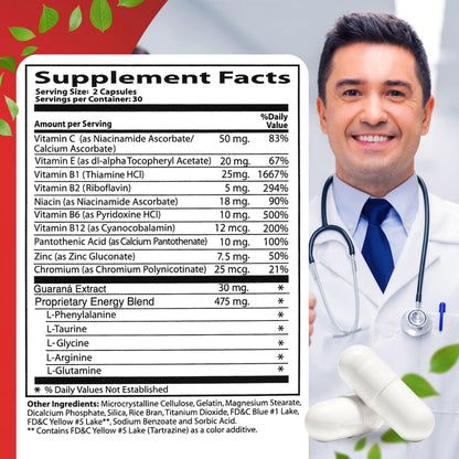 60 Caps Neurobion Energy: B Vitamins for Brain Alertness & Stamina
