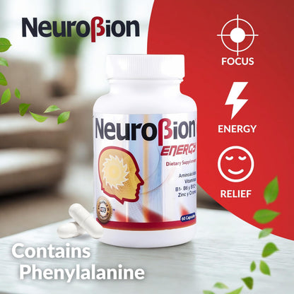 60 Caps Neurobion Energy: B Vitamins for Brain Alertness & Stamina